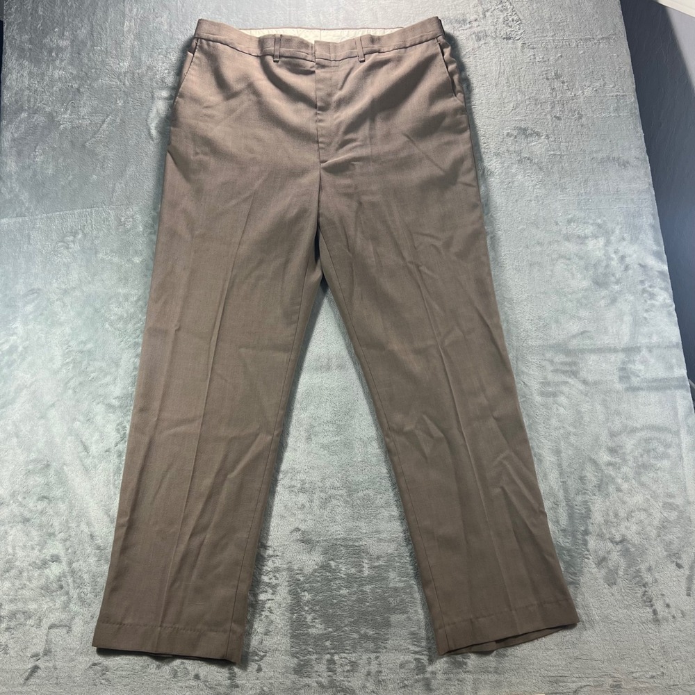 Haggar Dress Pants Mens 40x32 Brown Vintage Made in‎ USA Slacks 34421